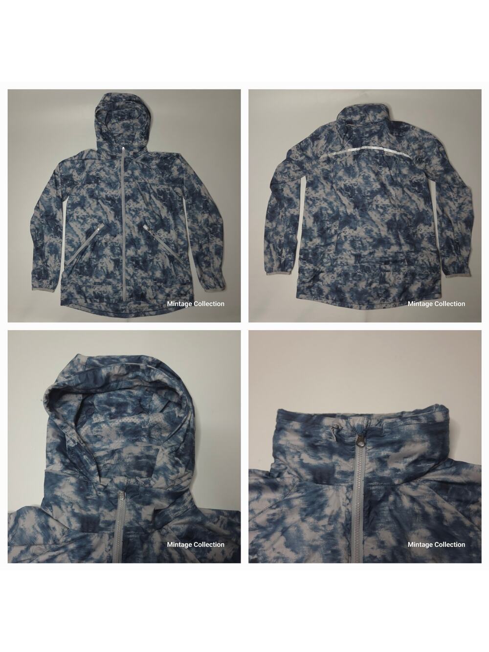 Lululemon Miss Misty Jacket Windbreaker Blue Tie Dye Packable Hood Full Zip 10